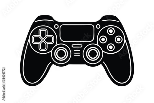 Game pad icon. Game controller silhouette vector design, Video game controller, joystick illustration, minimalist line art drawing of a video game controller