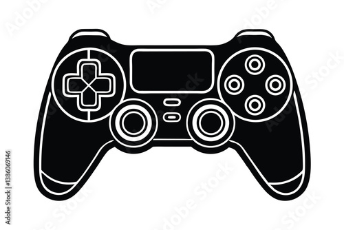 Game pad icon. Game controller silhouette vector design, Video game controller, joystick illustration, minimalist line art drawing of a video game controller