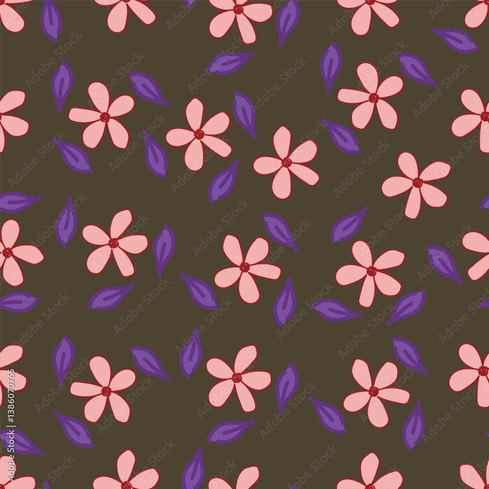 Fototapeta premium textile design with small flowers pattern image
