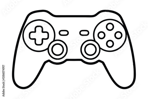 Game pad icon. Game controller silhouette vector design, Video game controller, joystick illustration, minimalist line art drawing of a video game controller