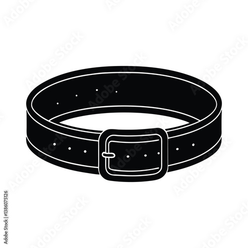 black leather belt isolated on white