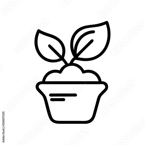 Eco-Friendly Plant in Pot with Leaves  