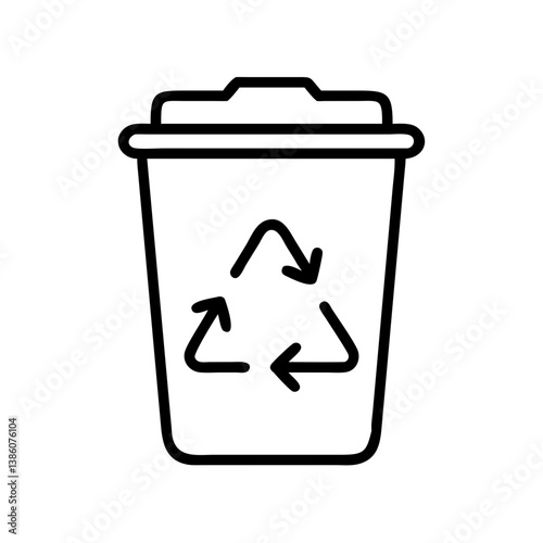 Recycling Bin Icon Outline Design  