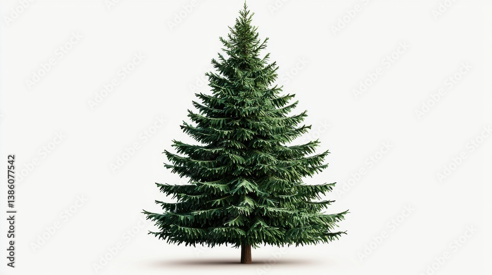 Realistic Green Pine Tree Isolated on White Background for Design Realistic Green Pine Tree Isolated on White Background for Design