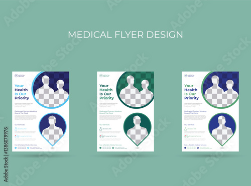 Medical and healthcare flyer design.