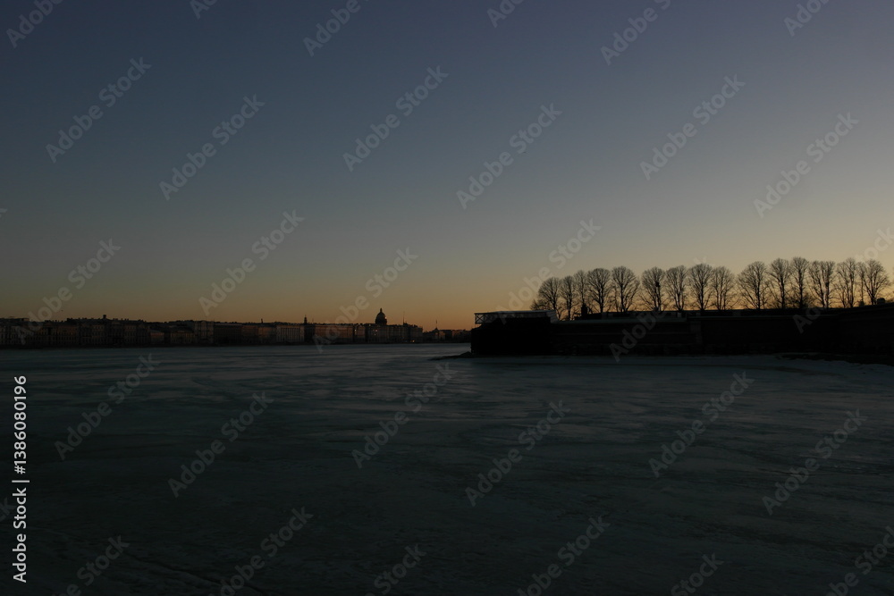 Naklejka premium winter city