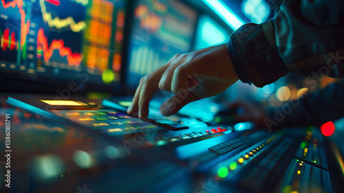 A trader executing a trade on a high-speed trading platform. stock image, hd quality, natural look, blog post, finance