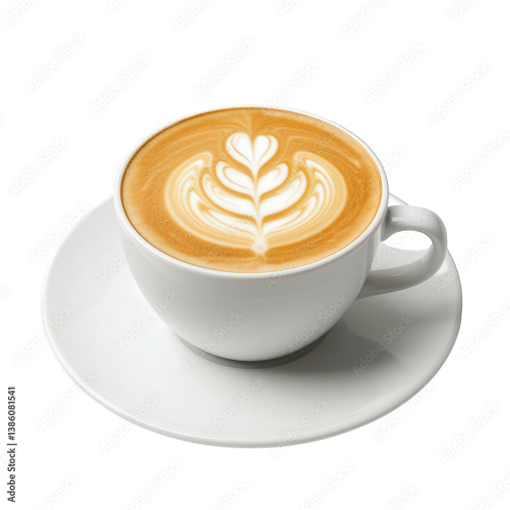 Latte Art A Delicate Fern Design in a Coffee Cup. Latte Art A Delicate Fern Design in a Coffee Cup.