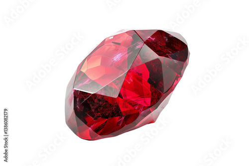 Gleaming vibrant red ruby gemstone ideal for fine jewelry isolated on transparent background