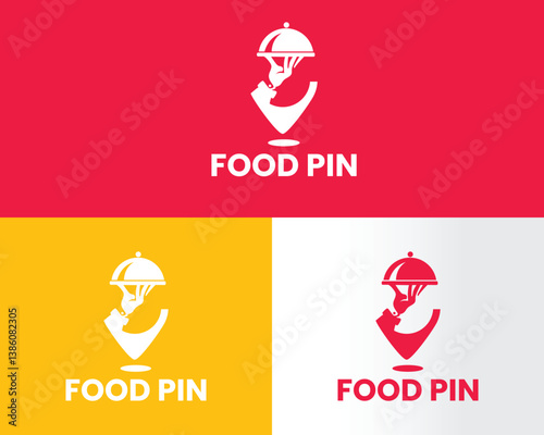 Pin food logo - FOOD PIN LOGO - food logo - food point