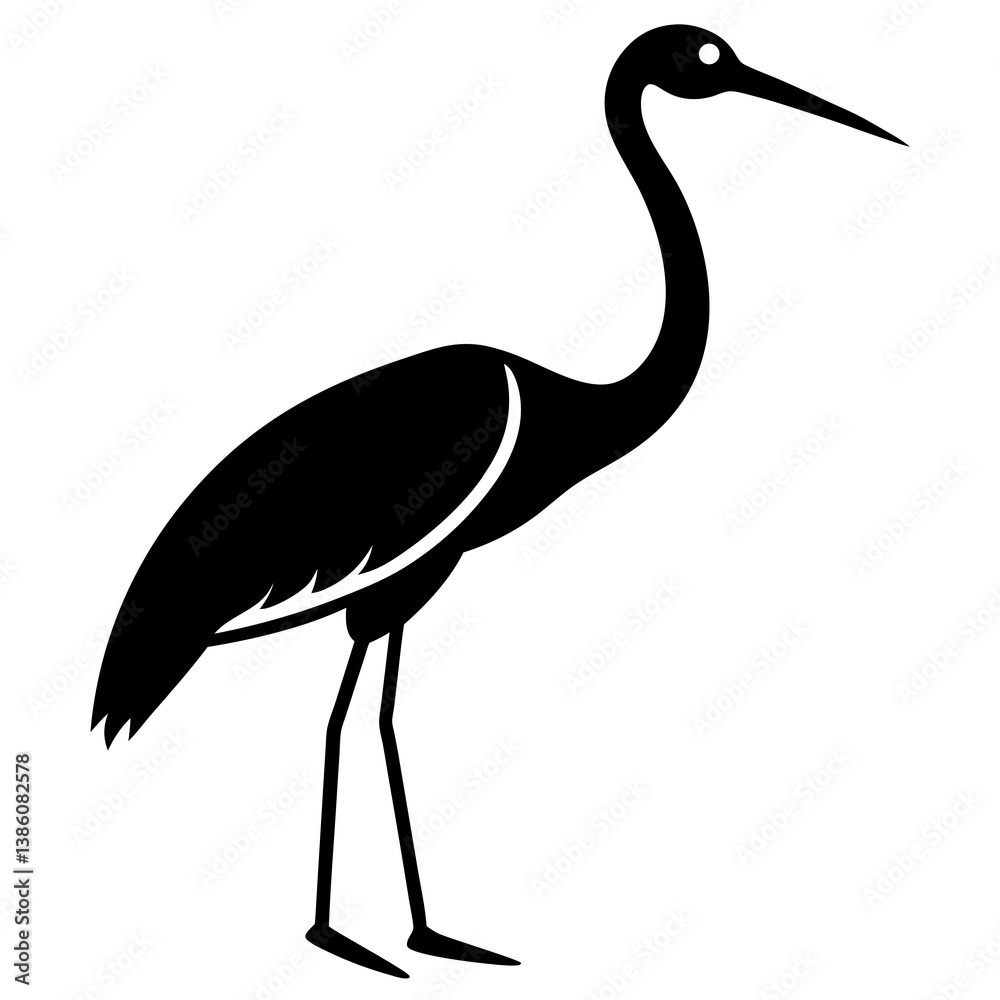 Fototapeta premium Animal Stork silhouette vector illustrator 