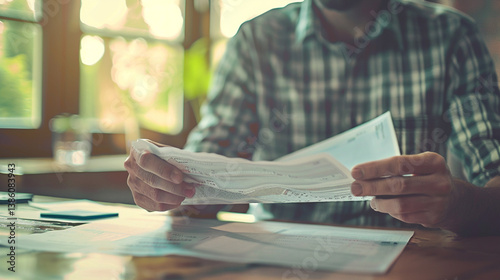 A business owner reviewing profit and loss statements. stock image, hd quality, natural look, blog post, finance