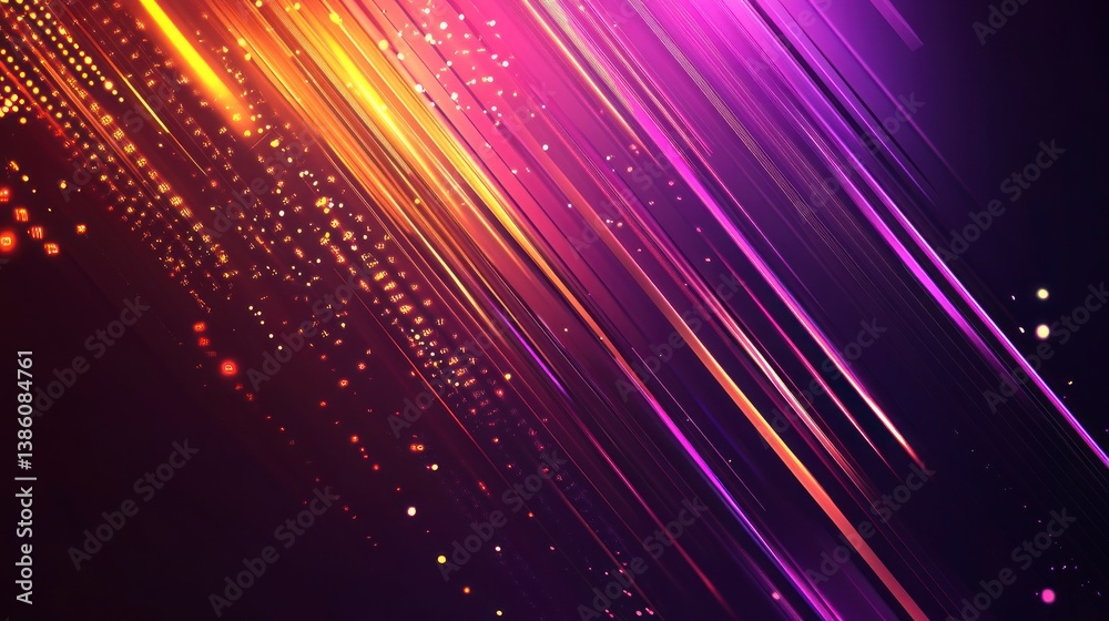 Fototapeta premium Abstract Background with Glowing Lines and Bokeh Effects for Modern Design