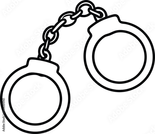 Handcuffs Outline Isolated on Transparent Background