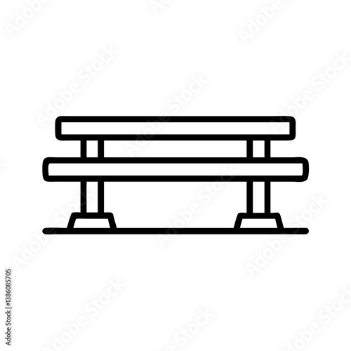 Gym Bleachers Icon in Minimalist Style Outline  