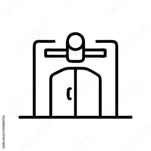 gym entrance icon minimalist design in black and white  