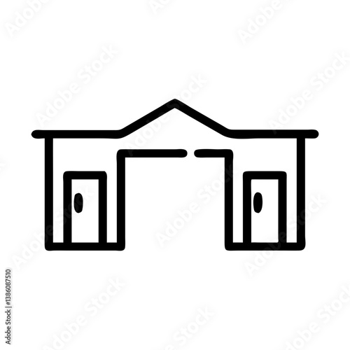 Minimalist Icon of School Hallway Entrance  