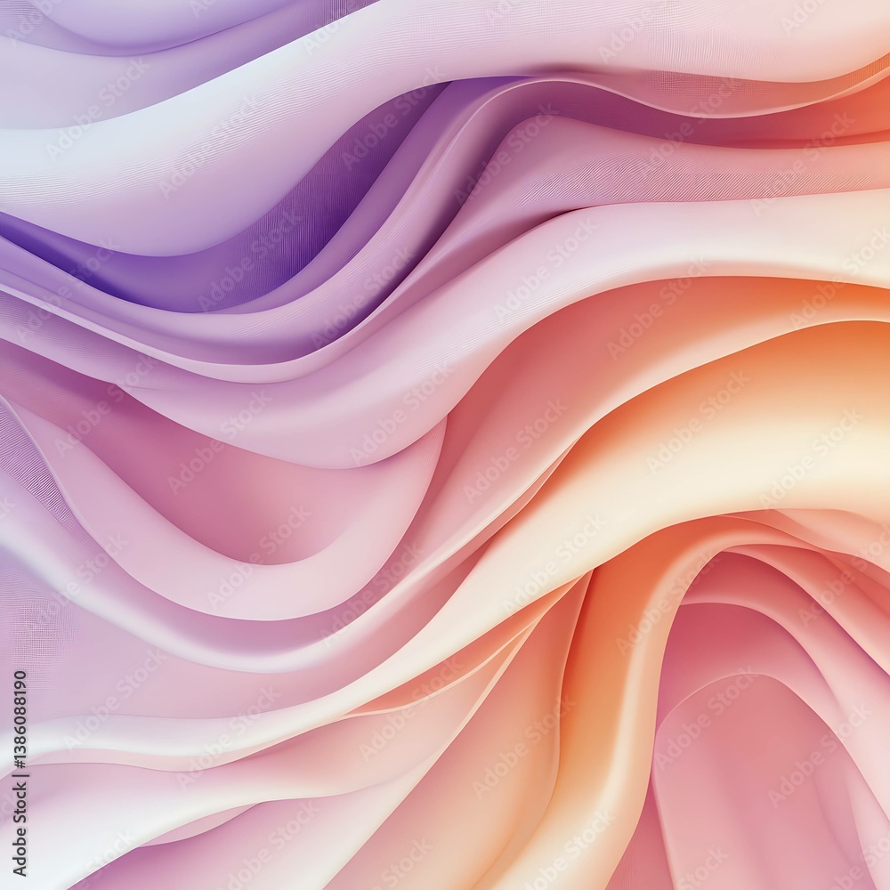 Obraz premium Dreamy pastel fluid waves with modern 3D texture 