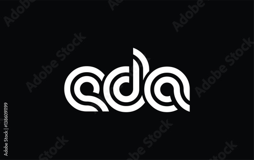 EDA Creative Unique Modern Letter Logo Design. Stylized logo featuring a unique letter design, presenting abstract minimalist aesthetics and modern appeal.