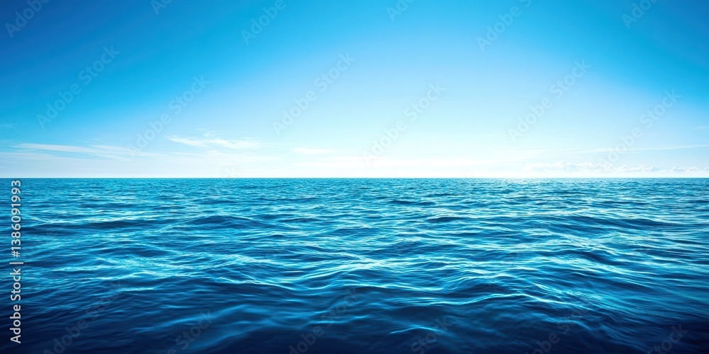 Fototapeta premium A dark blue ocean with a few waves