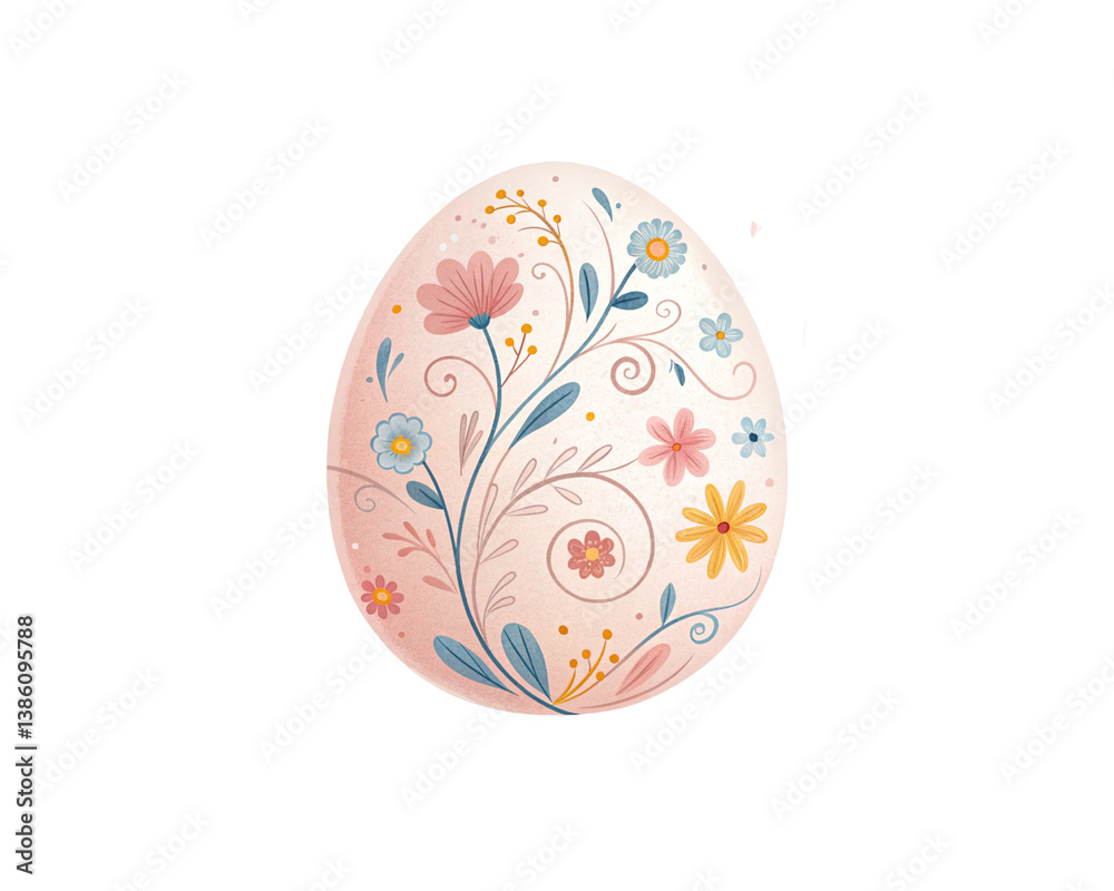 Spring Egg Illustration PNG – Pastel Tones and Flowers Spring Egg Illustration PNG – Pastel Tones and Flowers