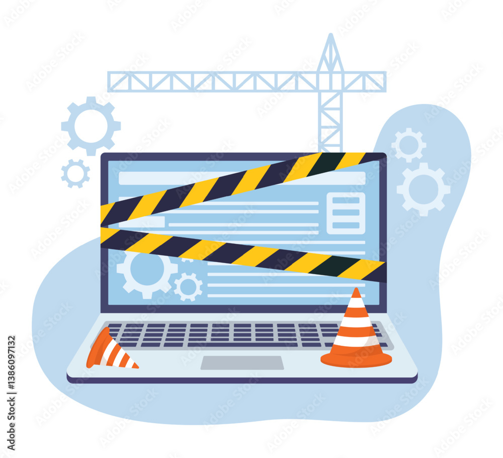 Website under maintenance work and construction - vector illustration for landing page of website.