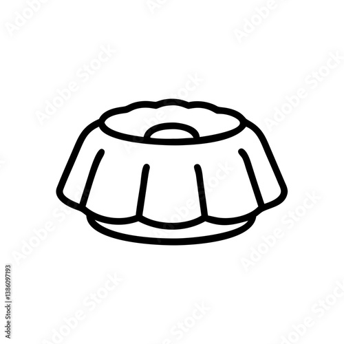 Cake pan icon design in minimalist style  