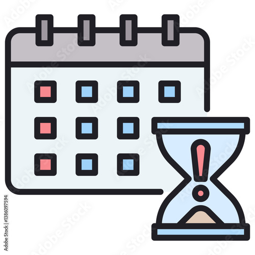 Deadline Lineal Color Icon