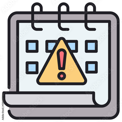 Deadline Lineal Color Icon