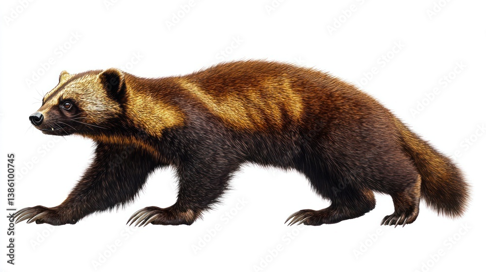 Fototapeta premium A detailed illustration of a wild mammal with rich fur showcasing its natural stance and vibra