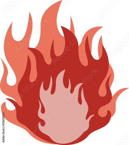 Stylized Red Flame Illustration