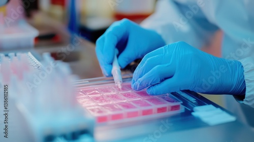 Lab Technician Conducting Research with Petri Dishes