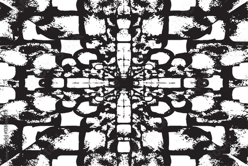 Abstract pattern of black and white lines. Optical illusion. Vector illustration.
