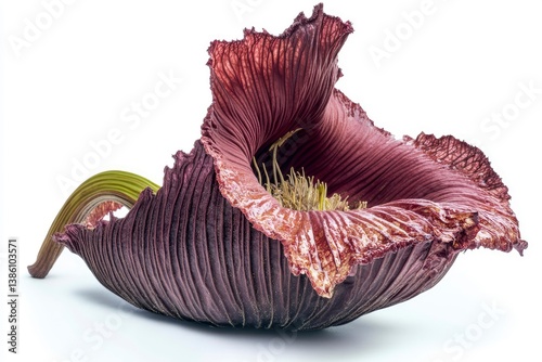 Unusual Corpse Flower Blooming with Distinctive Texture and Striking Color photo