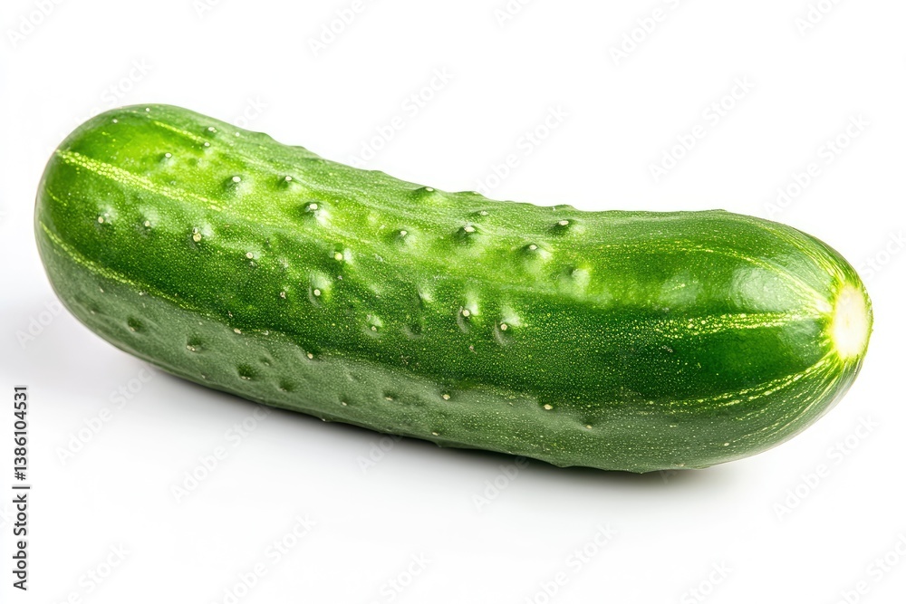 Fresh Green Cucumber on White Background Healthy Eating and Dieting Fresh Green Cucumber on White Background Healthy Eating and Dieting