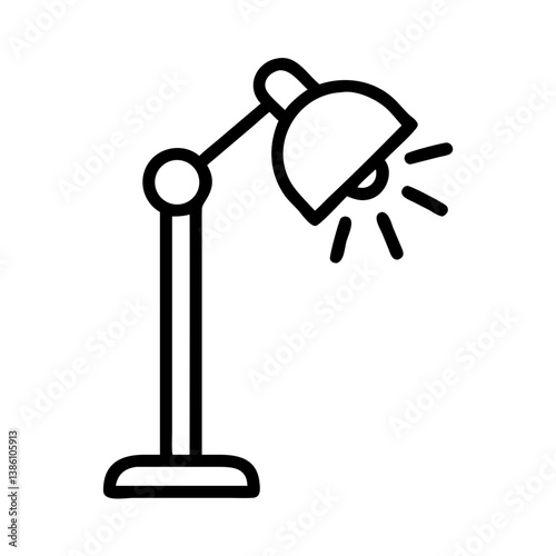 Desk lamp illuminating workspace in minimalist style  