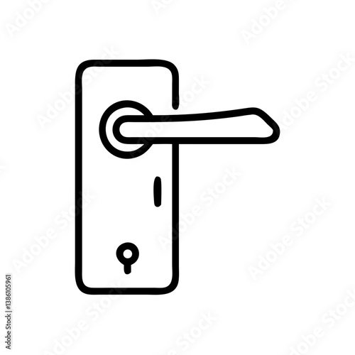 Door handle illustration in a minimalist style on a white background  