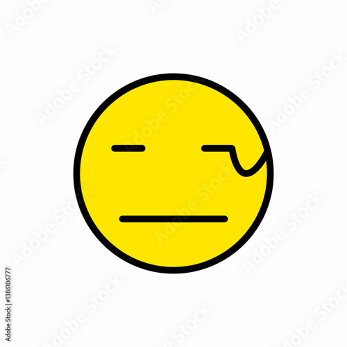 Smirk Face icon vector sign