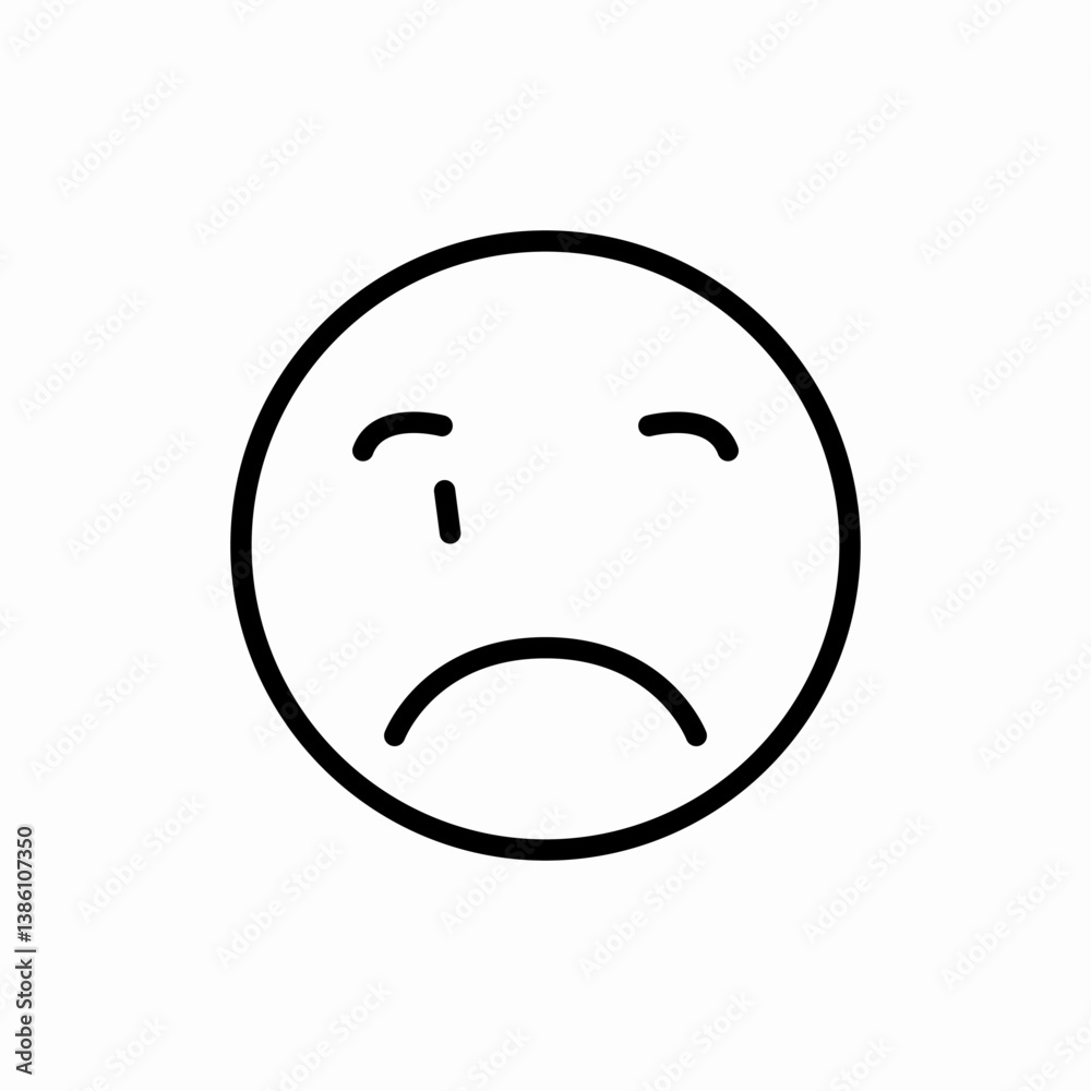 Unhappy Face icon vector sign Unhappy Face icon vector sign