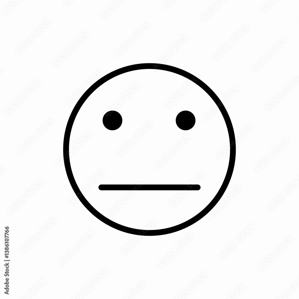 Fototapeta premium Neutral Face icon vector sign