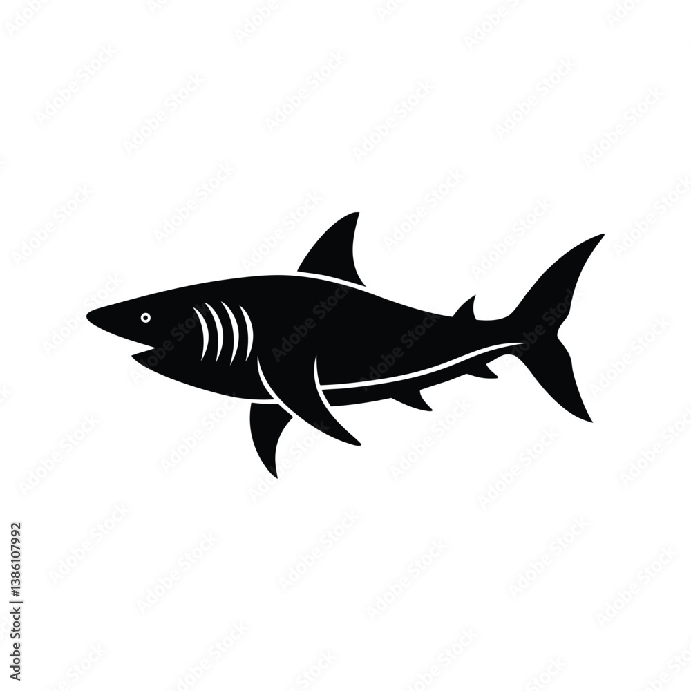 Fototapeta premium shark silhouette art