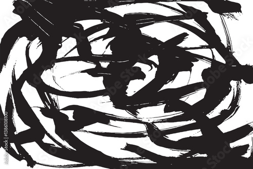Dark brush stroke and texture. Abstract painted grunge background.
