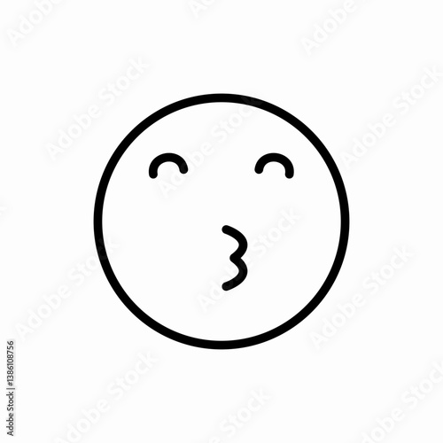 Kiss Face icon vector sign