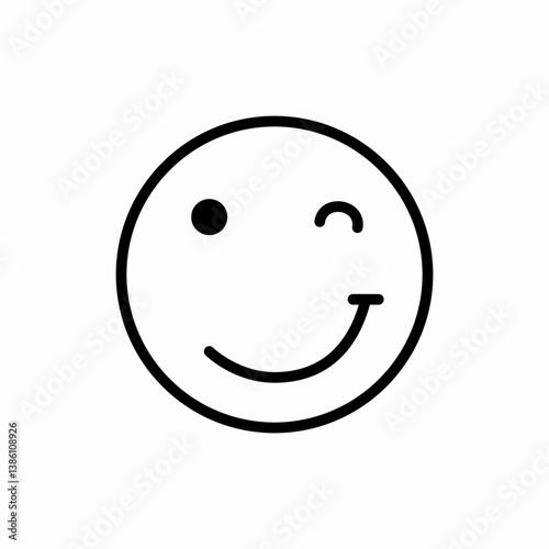 Wink Smile icon vector sign