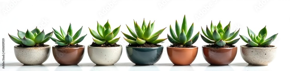 succulent plants growing in a pot isolated on white background, succulents, foliage succulent plants growing in a pot isolated on white background, succulents, foliage