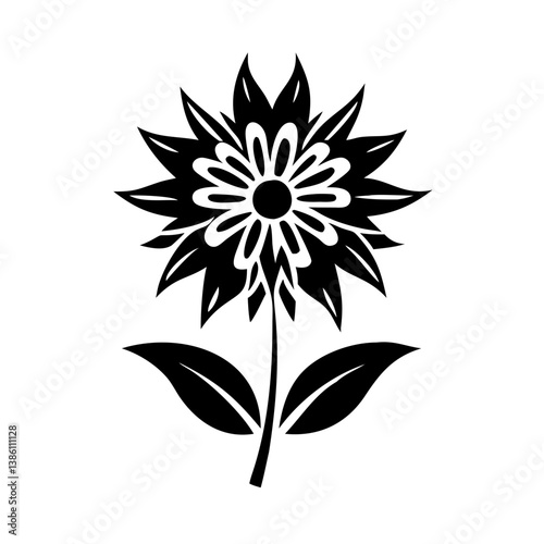 bee balm flower icon, bee balm flower line art - simple line art of bee balm flower, perfect for bee balm flower logos and icons