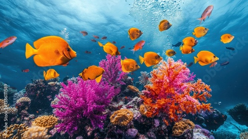 Vibrant Coral Reef and Tropical Fish Underwater Paradise