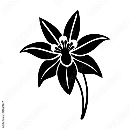 columbine flower icon, columbine flower line art - simple line art of columbine flower, perfect for columbine flower logos and icons