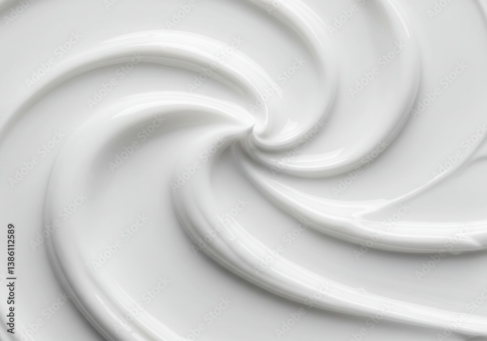 Obraz premium White creamy texture soft swirls isolated white background