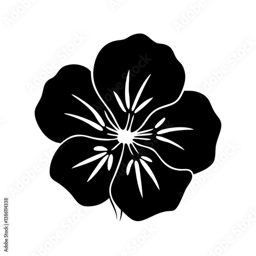 Photos nasturtium flower icon, nasturtium flower line art - simple line art of nasturti